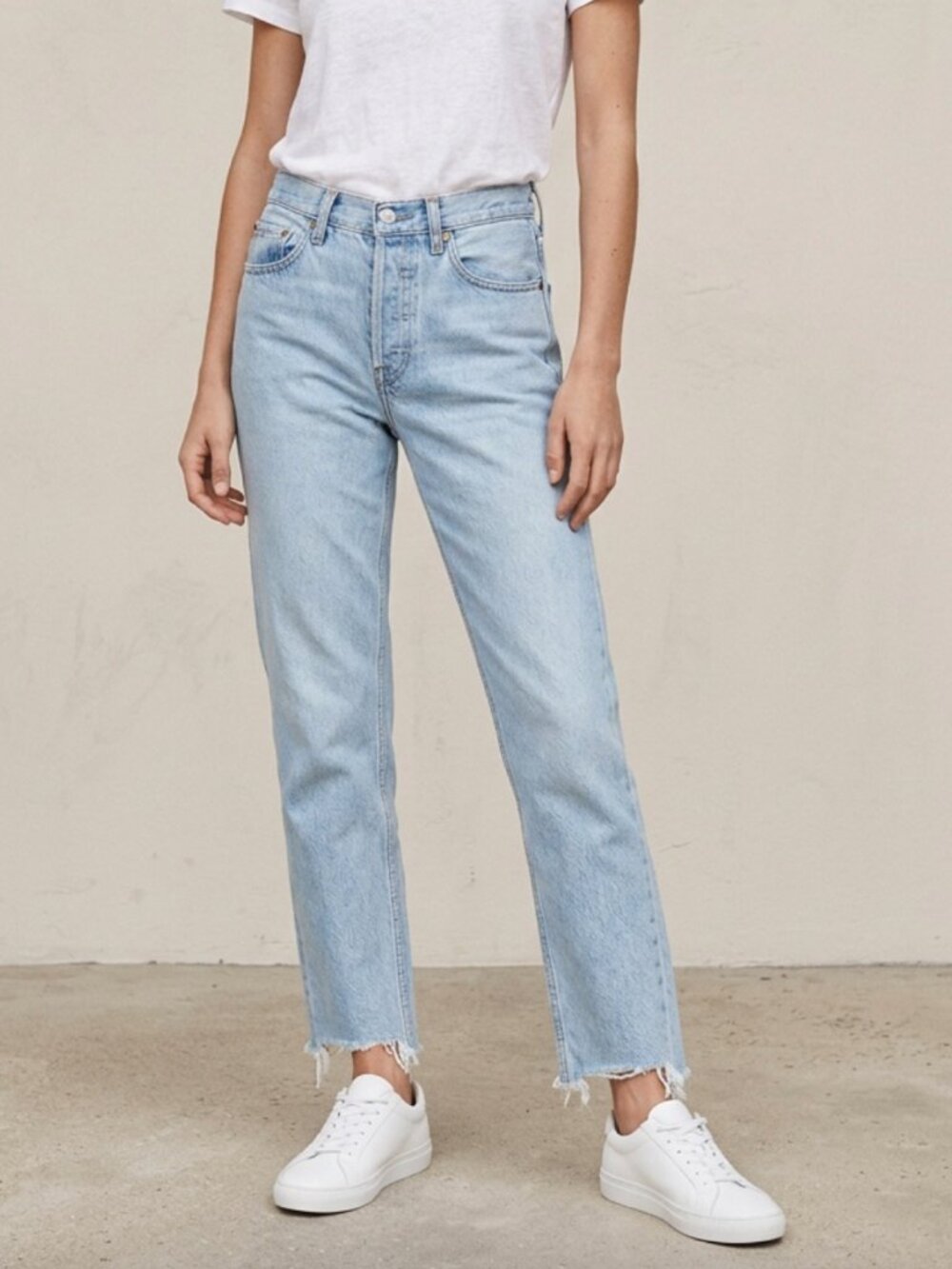 JOHN GALT | Blue Button Fly Straight Leg Denim Jeans Sz 28